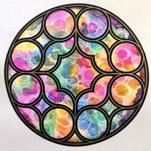 Geometric Stained Glass Rose Window